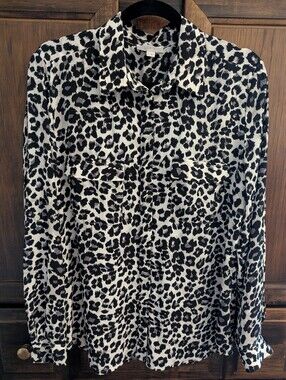 LOFT Bold Leopard Print Blouse